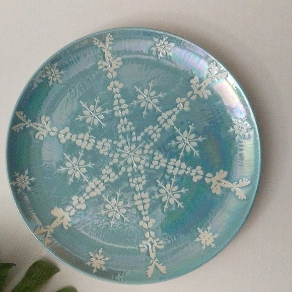 Anthropologie One Side Plate Snowflake